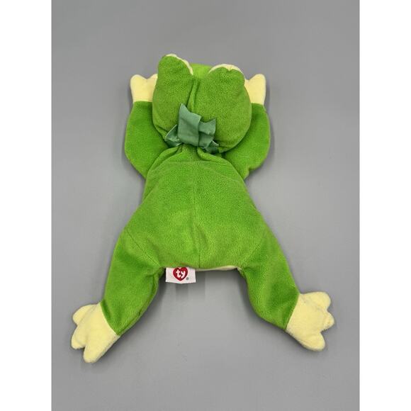 Vintage TY 1996 Pillow Pal Ribbit The Green Frog Plush 12” Stuffed Animal - Picture 3 of 8